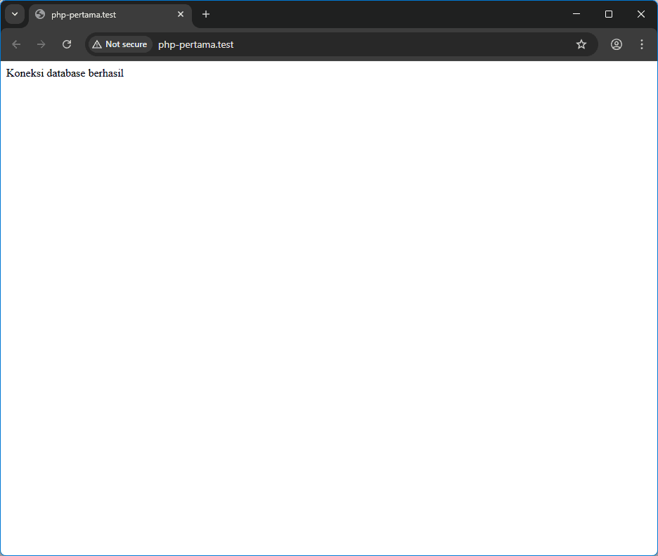 Test koneksi php ke database dari browser