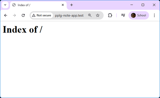 project sudah bisa diakses melalui browser